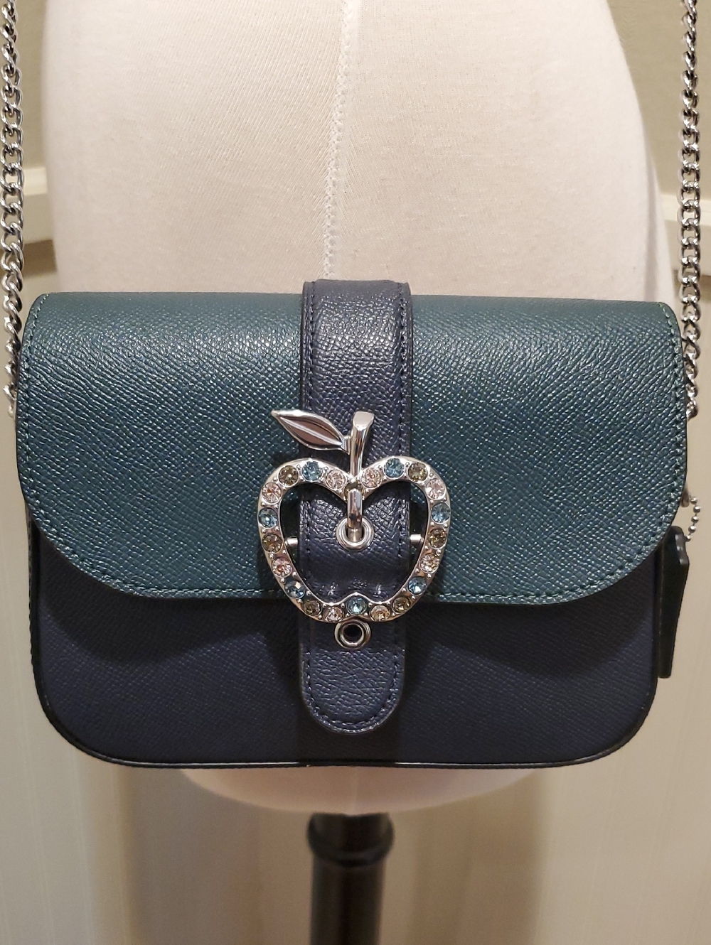 NWOT Coach Gemma Crossbody With Crystal Apple Buckle